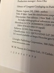 If Then. Jill Lepore. 1st HC Ptg Liveright 2020. Fine Unread