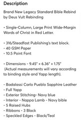 LSB Large Print- Wide Margin Badalassi Carlo Pueblo Sapphire Bible – Rebind