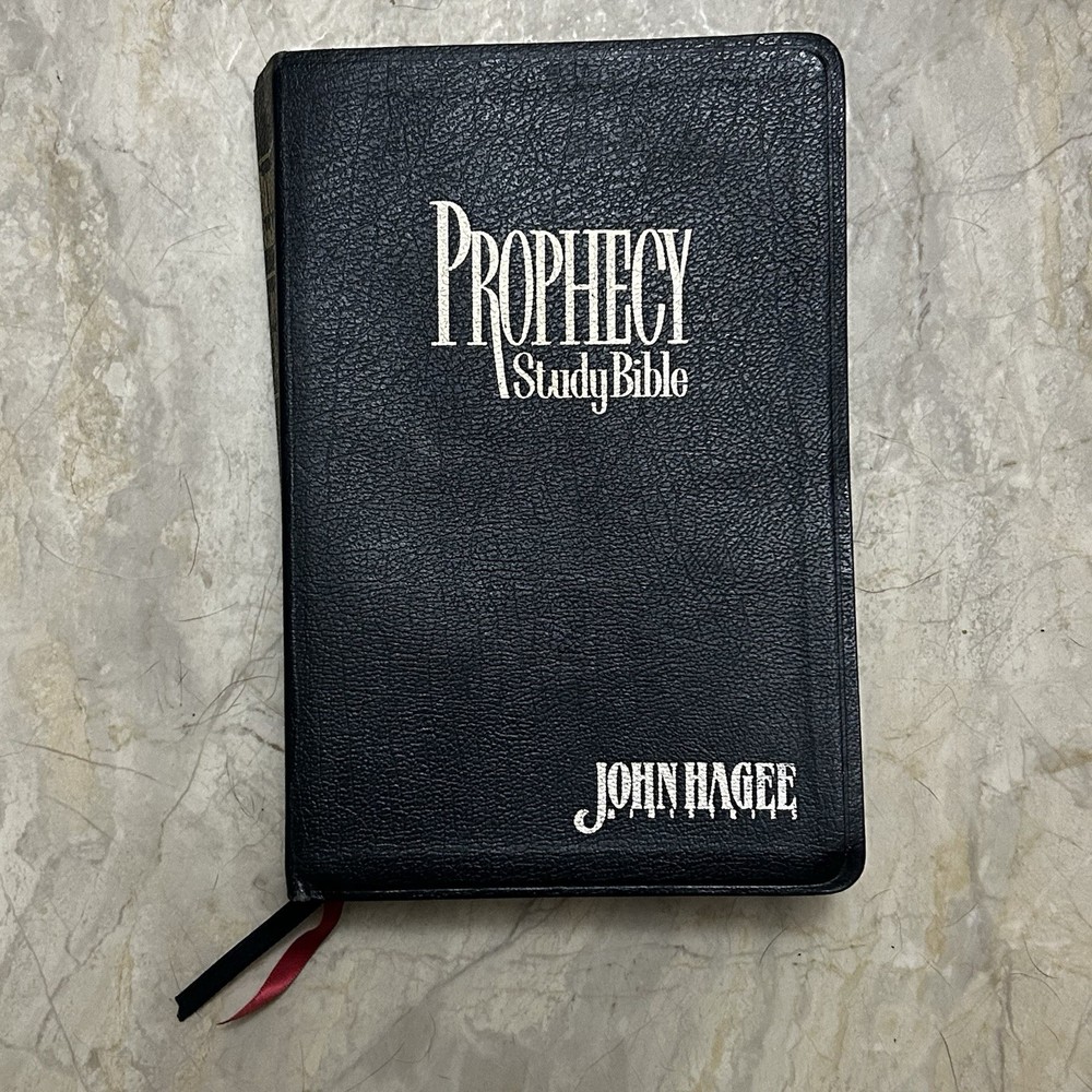 Holy Bible John Hagee Prophecy Study Bible NKJV Black Leather 1997
