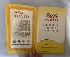 Vintage PRESTO Pressure Cooker Recipe Book Cookbook Instructions Models 403-406