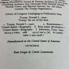 Donald Trump Business Book Art of the Deal Vintage 1st Ed HCDJ President 1987