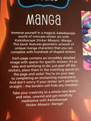 Kaleidoscope Sticker Mosaics Manga Puzzle Art Poster Book Activity Craft NEW