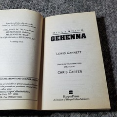 Millennium Gehenna Lewis Gannett 1997 First Printing Thriller HarperPrism