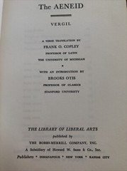 The Aeneid Vergil (1965) Library of Liberal Arts 212 Copley Univ of Michigan