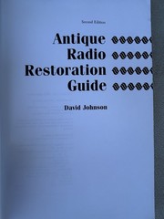 Antique Radio Restoration Guide 2nd Edition David Johnson 1992