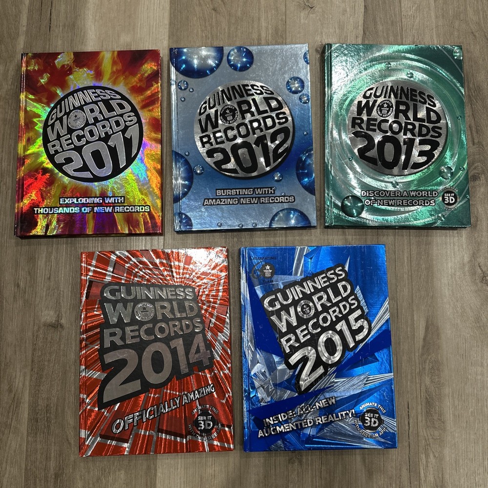 Guinness World Records 2011, 2012, 2013, 2014 & 2015 HardCover Set Of 5 Books