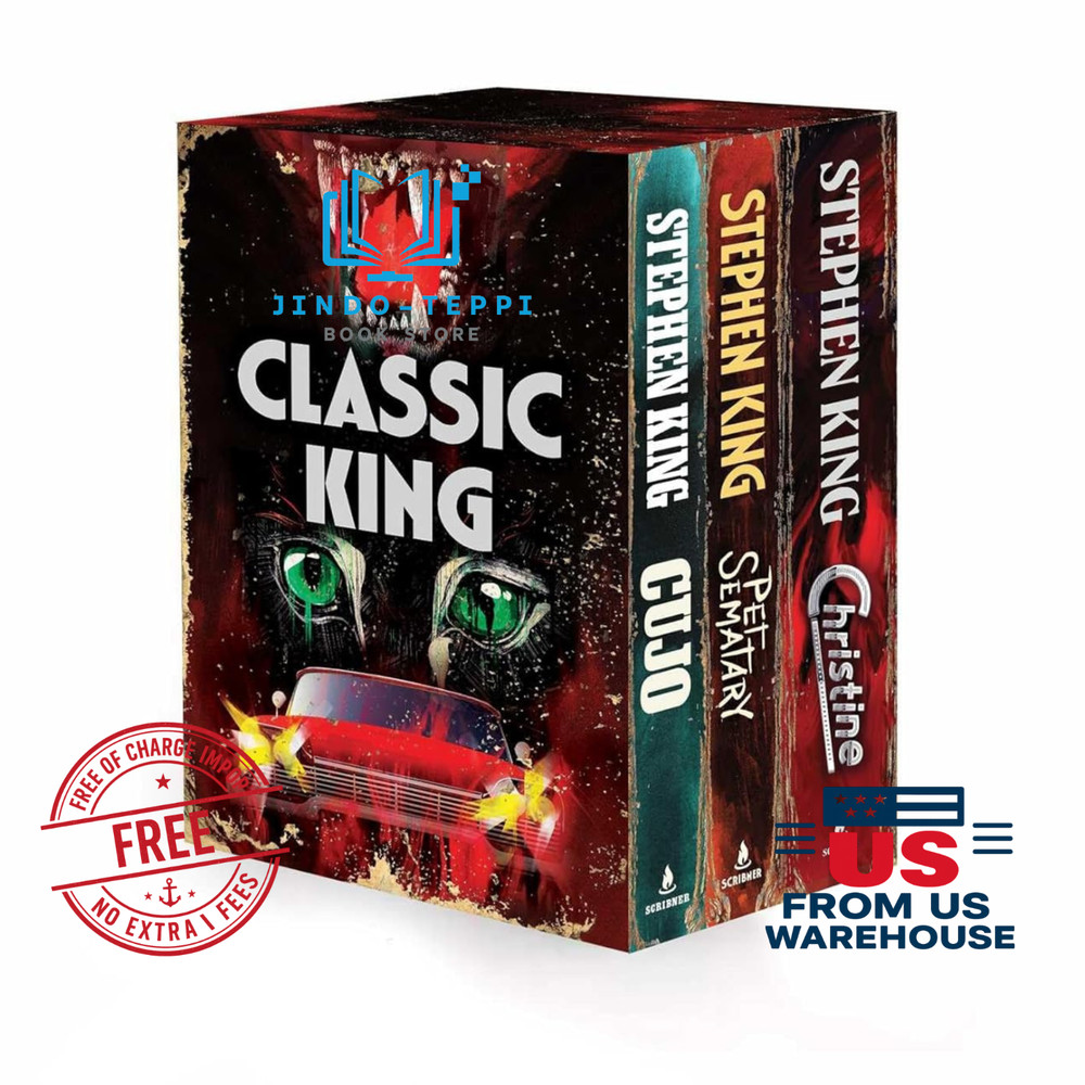 Stephen King 3 Book Box Set Christine Cujo Pet Sematary Horror Collection