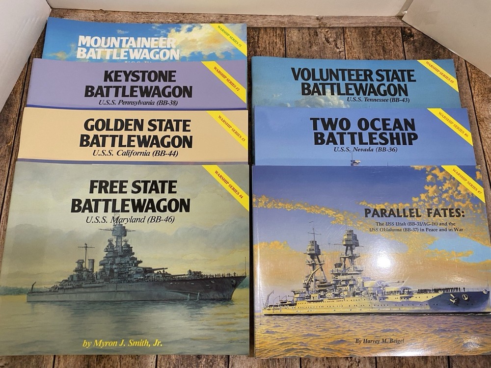 Lot Of 7 WARSHIP SERIES #1-#7 Pictorial Histories PB Books USS Navy Ships