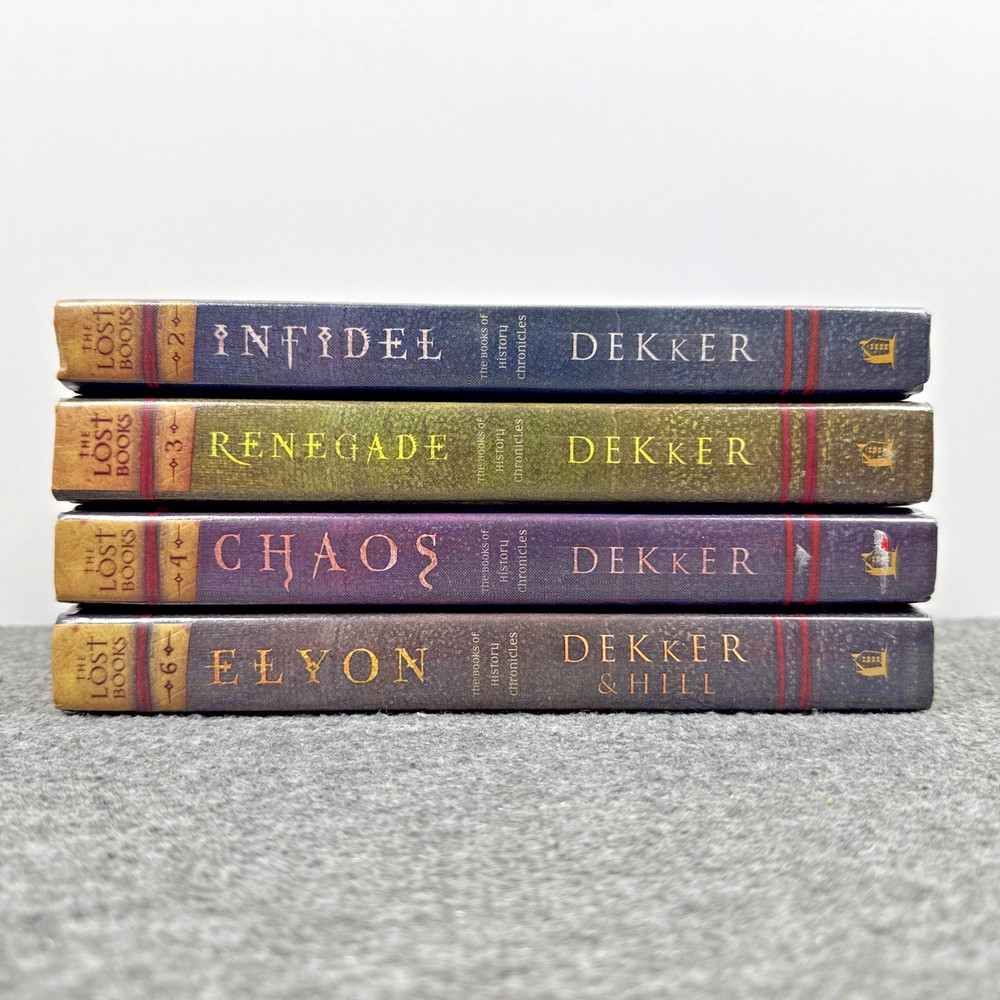The Lost Books LOT Of 4 Vol 2 3 4 6 Ted Dekker HC Infidel Renegade Chaos Elyon