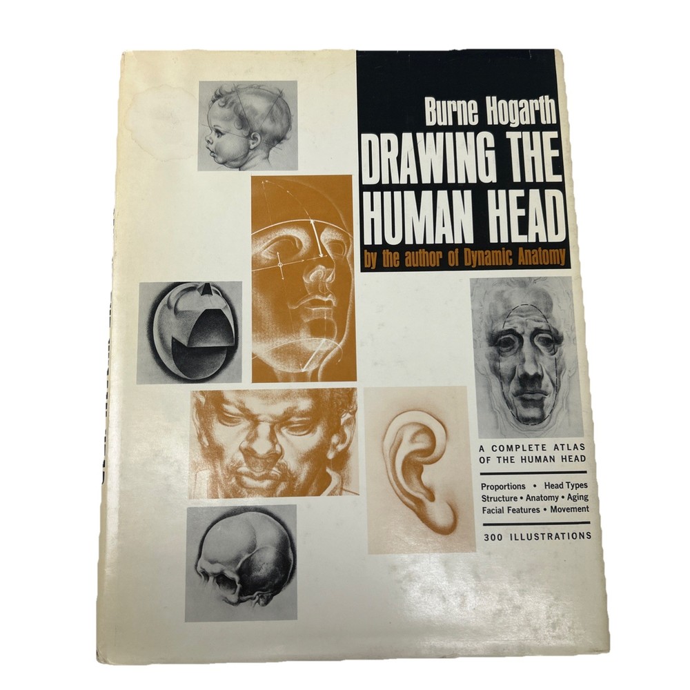 Drawing the Human Head Burne Hogarth 300 Illustration Hardcover Book 4 Printing
