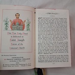 Saint Joseph Daily Missal By Catholic Church Hardcover Illustrated Prayer Book