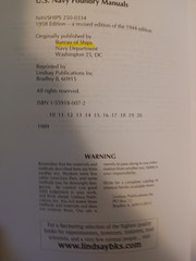 UNITED STATES NAVY FOUNDRY MANUAL–PB/1957 Revision of 1944 Original