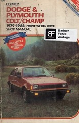 Clymer Shop Manual Dodge Colt and Plymouth Champ FWD 1997-1986 A283 MN981