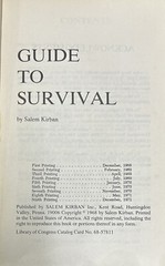 Guide to Survival by Salem Kirban (1st Ed. 9th Print) Trade PB Vintage