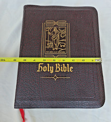 HOLY BIBLE Good Leader Authorized KJV 1952 Red Letter Leather Bound Gold Gilded
