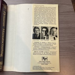 Dynamic Manufacturing-Robert Hayes Steven Wheelwright Kim Clark 1st/10th Pt-HCDJ