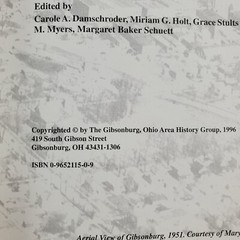 Gibsonburg Ohio Area History Town Genealogy with Map Hardcover 1996