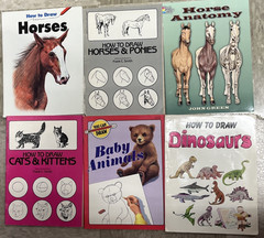 How to Draw Lot of 6 PB Books – Horses, Ponies, Cats, Baby Animals, Dinosaurs