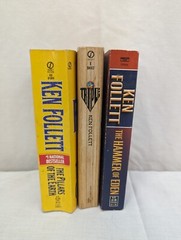 Ken Follet Novels Lot of 3 Triple The Pillars of The Earth & The Hammer of Eden