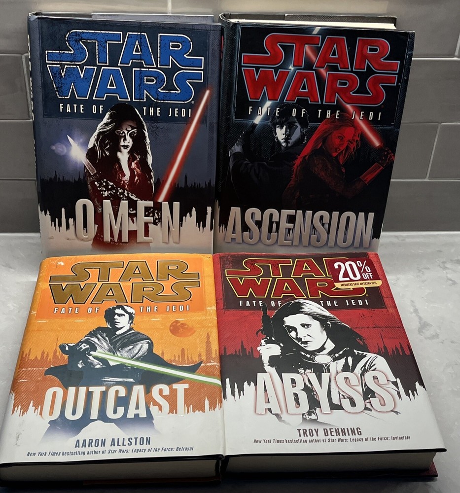 Star Wars Fate Of The Jedi Lot Of 4 Hardcover Books Omen Ascension Outcast Abyss