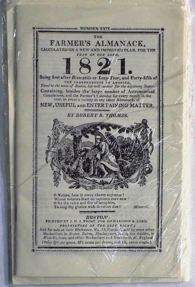 The Old Farmer’s Almanac 1821/1921 by Thomas Robert B. Never Used