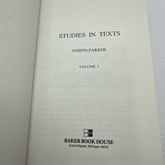Studies in Texts Joseph Parker Volume 1 HC 1990 Baker Book House Religion Christ