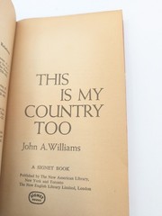 This is My Country Too John A Williams Signet Vintage African American History