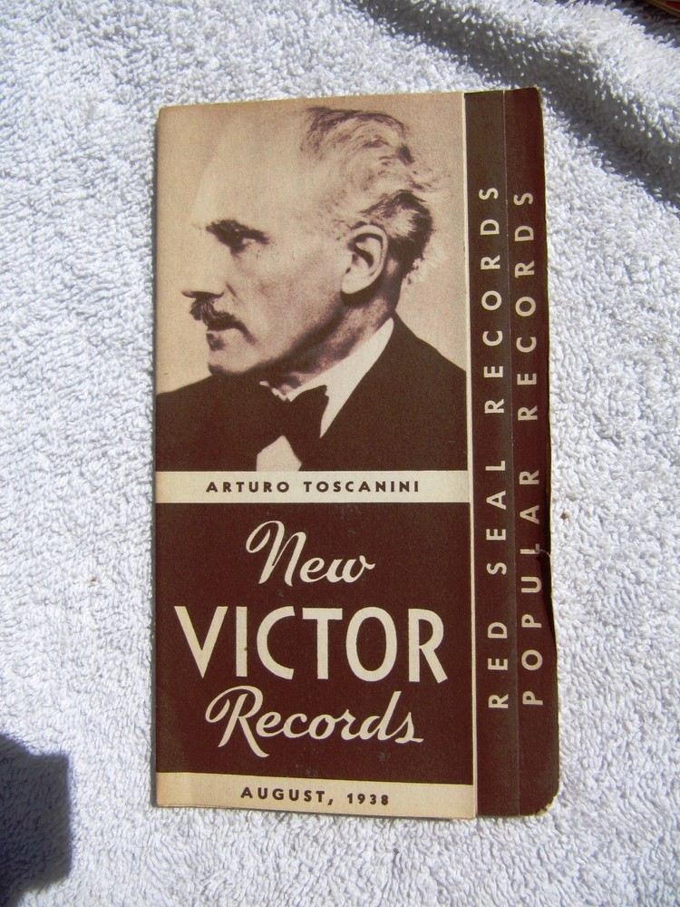 August 1938 NEW VICTOR RECORDS Supplement Arturo Toscanini RECORD CATALOG