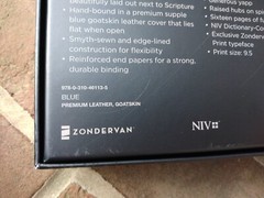 NIV Single Column Ref Wide Margin Personal Bible -$229.99 Retail Blue Goatskin