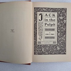 1921 Jack in the Pulpit Arthur G. Staples Hardcover Lewiston Maine Vintage
