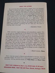 Black Words that Say: Don’t Cry, Scream Don L. Lee – 1st edition 4th printing