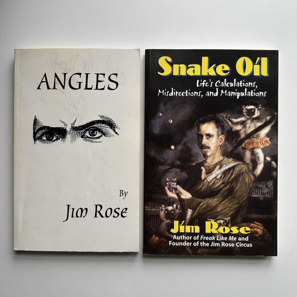 ANGLES by JIM ROSE Circus Paperback Signed Bebe Lifto Rubber Dude + Snake Oil