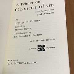 George W. Cronyn A Primer on Communism Revised Edition Paperback 1961 Dutton