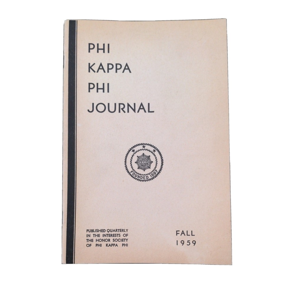 Phi Kappa Phi Journal Fall 1959 Honor Society Ephemera