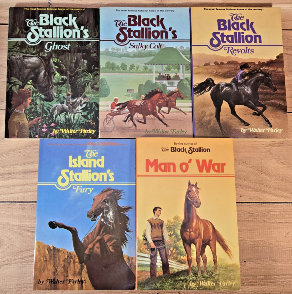 Lot of 5 The Black Stallion Paperbacks 1980s Walter Farley Very Good