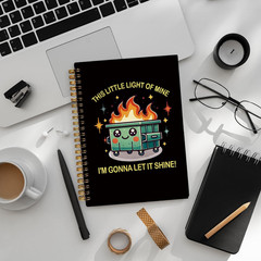 Humorous Dumpster Fire Notebook Journal, 160 Pages, Black Hardcover, 5.5×8.3 Inc
