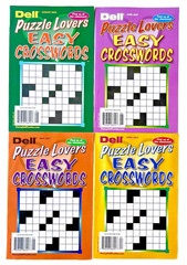 Lot 4 Penny Press Dell Puzzle Lovers Crosswords Puzzle Books All Solving Levels