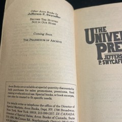 The Universal Prey, by Jefferson P. Swycaffer – US paperback, Avon Books, 1985