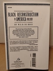 Black Reconstruction in America 1860-1880 by W. E. B. Du Bois – 1999 – Paperback