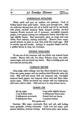 1913 Fifty Two Sunday Dinners Cook Book 191 Pages