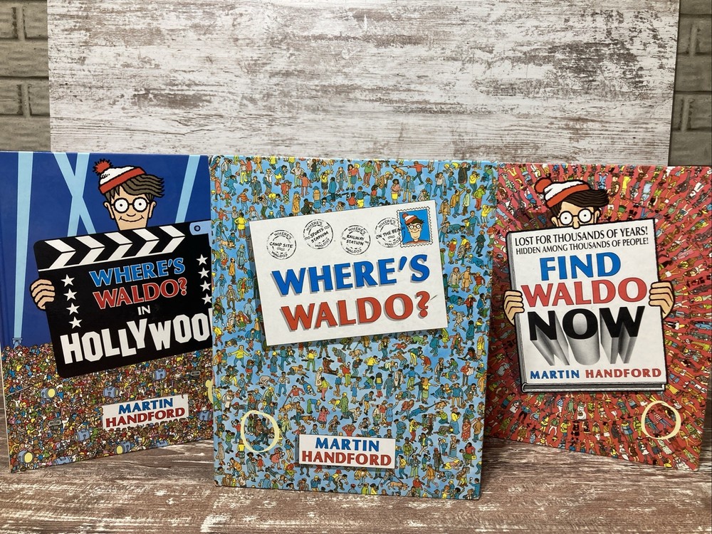 VTG Where’s Waldo Book Bundle-Find Waldo Now, In Hollywood-1st Edition Hardcover