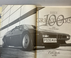 Inside 100 Great Cars 1988 Edition 8.5″x11″ Coffee table book 288 pages
