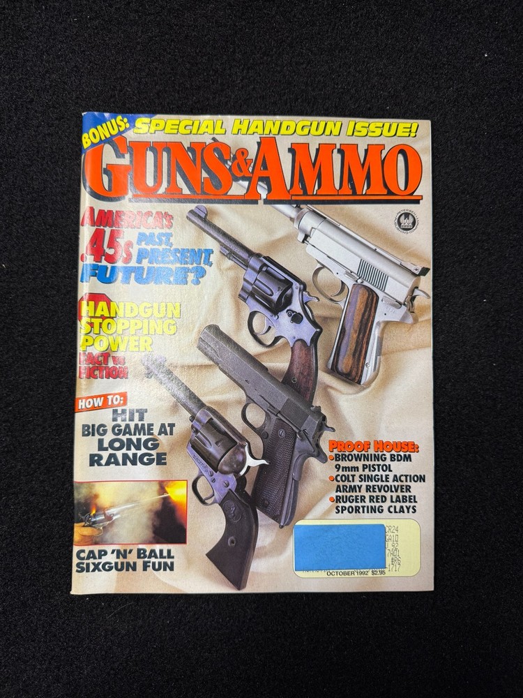 Guns & Ammo Magazine October 1992 Special Handgun Issue Winchester Smith Wesson
