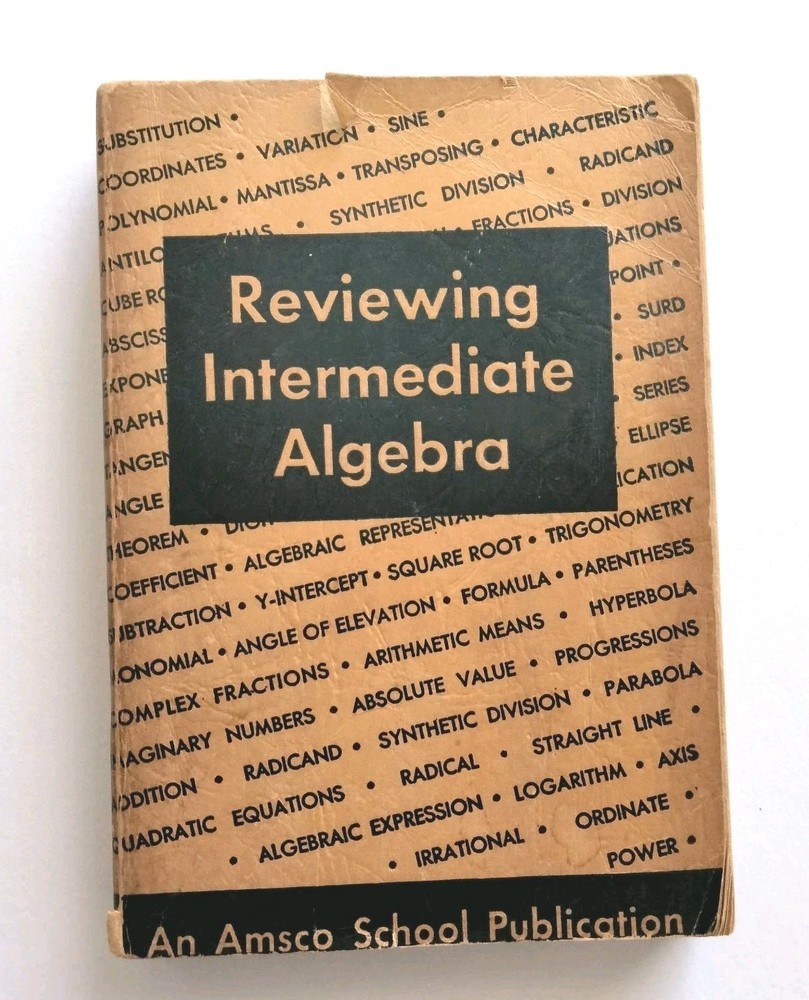 Amsco School Publications Reviewing Intermediate Algebra Mathematics Vintage