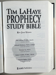 KJV Prophecy Study Bible Hardcover Tim LaHaye AMG Publishers Red Letter Like New