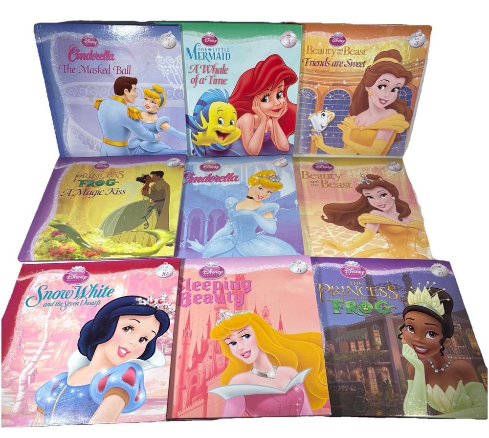 Lot of 9 Disney Princess Books: 1, 2, 3, 6, 7, 9, 10, 11, 12, Illustrated HCs