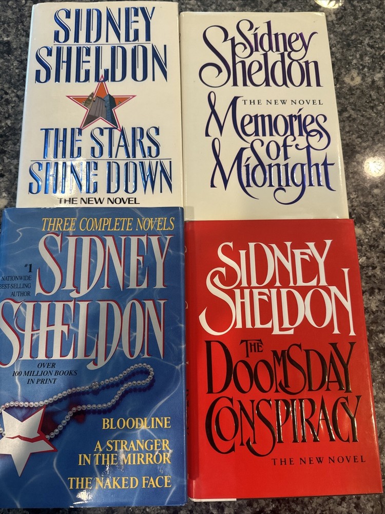 Book LOT OF 4 Sidney Sheldon Thriller Suspense Romance Hardcover MIX 1th Edit