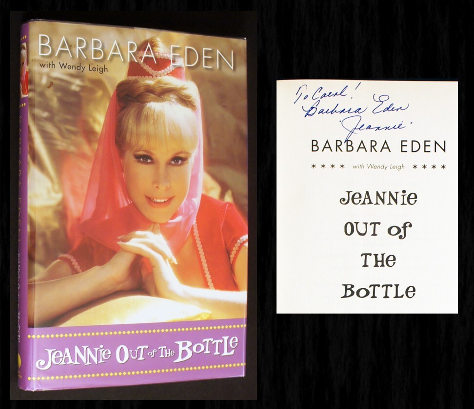 Barbara Eden SIGNED 1ST ED – Jeannie Out of the Bottle HC/DJ with Mylar Cover
