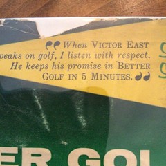 ’Better Golf in Five Minutes’ J. Victor East, 1956 HC, Illustrated, DJ.