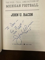 John U Bacon – Endzone Michigan Football – Signed 1st Edition – 2015 –